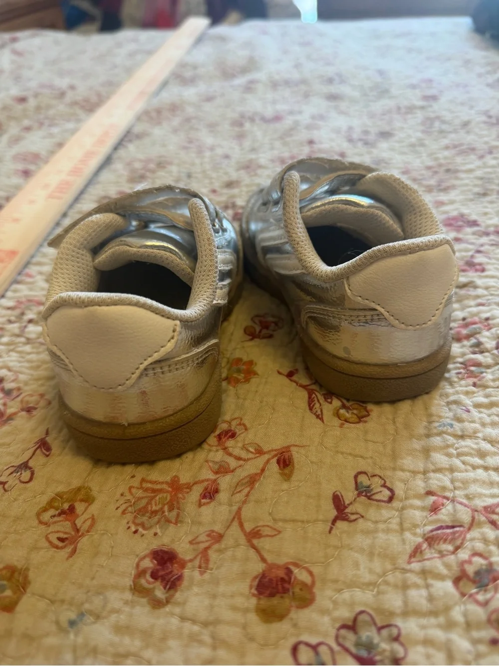 Cat & Jack Silver Metallic Velcro Sneakers for Kids